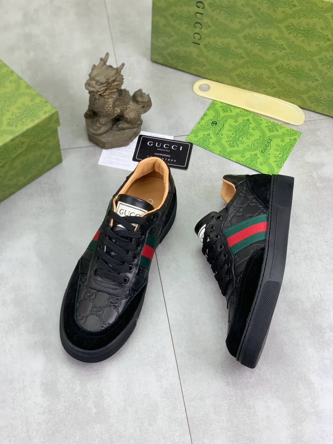 Men's shoes 💰P420 💰[New style]🆘 The latest model from Gucci GUCCI official website🎁Classic casual and fashionable men's shoes👟Best model💥The style is simple and elegant, exclusive for trendy men. Unique official website latest brand elements👑Gucci original decoration, fashionable and generous, original soft calfskin fabric➕Comfortable soft first-layer pigskin lining ✅The official website specifies the wear-resistant casual outsole, the classic model is taken in kind🎬Color: 4️⃣colors available😍Number: 38-44